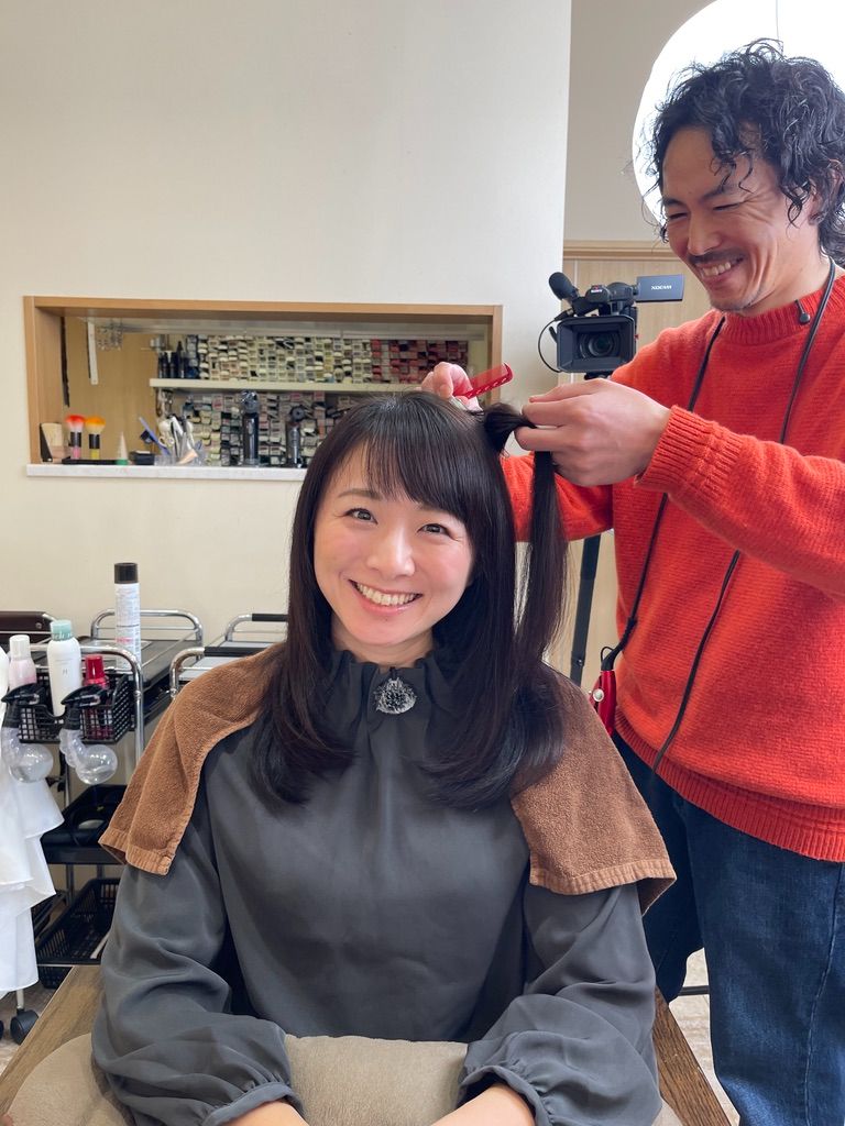 ヘアカット撮影風景